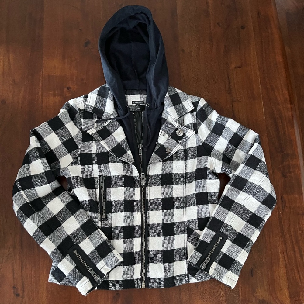 Maurices Plaid Embellished Jacket L